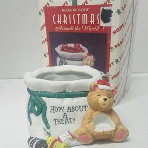 Christmas "How About a Treat" Candy Dish-Christmas Around the World 6"x 3  NEW